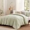 Sage Green Duvet Cover Sets Queen Size 3 Piece Double Brushed Microfiber Queen Duvet Cover with Button Closure & Corner Tie 1 Breathable and Soft Duvet Cover 90x90 inches + 2 Pillow Shams